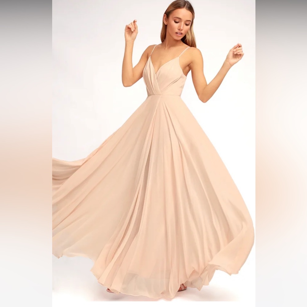Lulus All About Love Blush Pink Maxi Dress in blush pink
